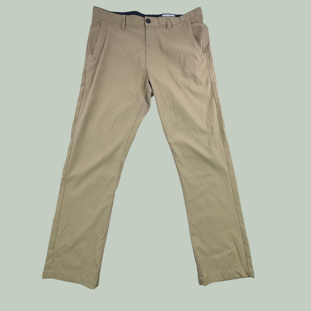 Volcom Frickin Modern Stretch Chino Pants Mens 38x33 Khaki Tan Nylon skate